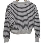 Abercrombie & Fitch Womens  White Black Striped Long Sleeve V-Neck Sweater Size S Photo 1