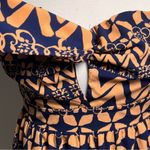 PRIMI STRAPLESS DRESS small short lined blue orange Photo 5