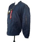 Asstseries Militare Women’s Bomber Jacket Windbreaker Blue Lightweight Size XL Photo 2