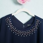 Maggy London  Embellished Celeste Flounce Dress in Navy Photo 5