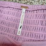 Free People Lavender Purple Strapless Peplum Lace Up Smocked Crop Top Medium Photo 4