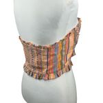 Pilcro Anthropologie Multicolor Striped Smocked Bistier Corset Crop Top Small Photo 1