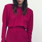 ZARA NWOT  Women's Fuchsia  Open Back Long Sleeve Blouse S | 8694/573 Photo 2