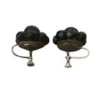 Vintage Estate West Germany Black Beaded Crocker Necklace & Earrings Jewelry Set Photo 11