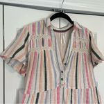 Anthropologie Georgina Tiered Shirt Dress Sz Small Textured Stripe Pastel Boho Photo 4