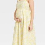 The 9 By Hatch Womens The Nines By Hatch Tank Maternity Dress Yellow Floral M Size undefined Photo 0