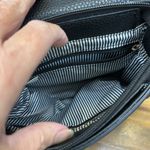 Black Textured Faux Leather Small Satchel Handbag Purse 8 x 6.5 Inch Photo 3