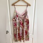 Vintage Y2K Gilligan & O'Malley Floral Satin Slip Dress Lace Trim Size XXL NWT Pink Photo 5