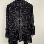 Investments Black Embroidered Open Front Cardigan Photo 3