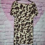 Talbots  PETITES LINEN BLEND BURLAP PUFF SLEEVE SQUARE NECK ABSTRACT DRESS 16P Photo 1