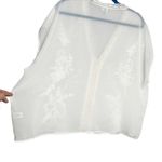 Cato White Semi Sheer Embroidered Boxy Fit Blouse Or Coverup Photo 10