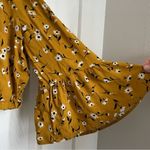 Bleuh Ciel  Off the shoulder floral crop top yellow bell sleeve size M boho Photo 2