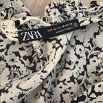 ZARA  Long Sleeve Floral Long Midi Dress Women’s Size Medium Black White Photo 7