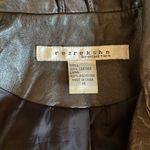 REZREKSHN BY ESTHER CHEN Moto Leather Jacket Coat Outerwear Brown Zip Up XS Photo 8