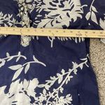 Soft Surroundings  Blue White Leaf Print Beaded Tunic Blouse Pockets Size Small Photo 5