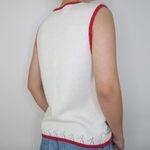 Vintage 90s Gina Peters Cottagecore Floral Cherry Sweater Vest White Photo 2