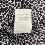 Joie  Gray and Black Animal Print 100% Silk Short Sleeve Scoop Neck Blouse Photo 8