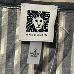 Anne Klein  size small woven long sleeve button down shirt gold buttons striped Photo 1