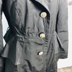 Jessica Simpson Black Peplum Trench Raincoat Size Small Photo 4