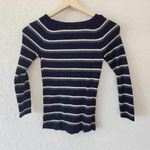 Moth Striped y2k Retro stripe Blue Sweater size small Photo 1
