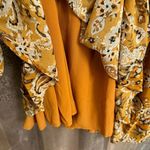 Cotton Bleu Golden Yellow Brown Paisley Long Sleeve Dress Large NWT Gold Photo 6