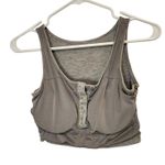 Klassy Network  Gray Waffle Knit Lounge Ultra Crop Henley Tank Top Brami Medium Photo 6