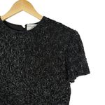 Papell Boutique VINTAGE  Evening Silk Beaded Top in Black Size M Photo 2