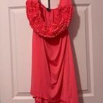 Chic Halter Neck Dress in Vibrant Coral Pink Size XL Photo 0