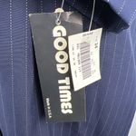NOS Vtg 80s Sz 14 Pinstripe Tuxedo Dress Shoulder Pads USA Made Sears Navy White Blue Photo 2