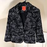 Modcloth  EUC Women's Black and White Floral Blazer 3/4 Sleeve Size S Photo 0