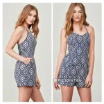 Jack by BB Dakota  Blue & Gray Tribal Print Romper sz 8 Photo 1
