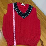 Jos. A. Bank  Red Sweater Vest with Plaid V-Neck Photo 4