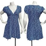 Princess Polly Women's Blue White Floral V-Neck Mini Dress size 6 Photo 1