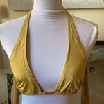 Calvin Klein VINTAGE y2k Gold Swimsuit Top Size 8 String Bikini Triangle Top Photo 0