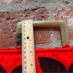 Shiraleah  red and black felt flowered short handle purse clutch Photo 5