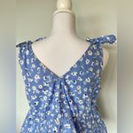 Derek Heart Blue Floral Tank with Sleeve Ties | EUC | Size XL Photo 2