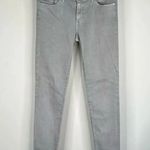 AG Adriano Goldschmied Gray Denim Stevie Ankle Zip Slim Straight Leg Jeans 27R Photo 1