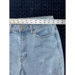 Kancan Distressed Patch Jeans High Rise Straight Leg Denim Light Wash 28 Blue Photo 6