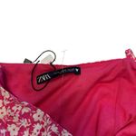 ZARA  Size M Floral Corset Bodysuit‎ Hot Pink Microfloral Coquette Feminine NWT Photo 3