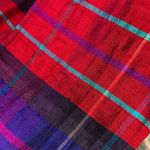 Handmade Raw Silk Scarf or Belt Plaid 80”x6” Photo 3