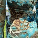 Cache turquoise, brown, white, animal leopard floral print dress Sz 2 Photo 11