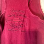 Harley Davidson Tank Top Red Ribbed Jamaica Rose gold logo sz XL Racerback biker Photo 4