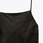 ZARA NWT Jacquard Dark Green Midi Dress Photo 6