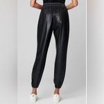 BLANK NYC  Women's Black Faux Leather Jogger Pants Drawstring Elastic Waist‎ Sz 26 Photo 2
