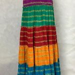 Lauren Ralph Lauren Tie Dye Tiered Cotton Gauze Multicolor Midi Skirt Green Photo 1
