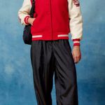 Urban Outfitters Red And White Varsity Jacket Photo 1