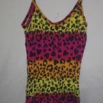 Beautiful S Beach Bright Pink Yellow Orange Leopard Hearts Tank Top Photo 0
