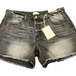 Böhme Raelynn Denim Shorts Size 31‎ Black Distressed Frayed Hem High Rise New Photo 0