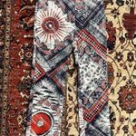 St. John Women’s  Retro Artsy Americana Red White Navy Stretch Jeans Size 4 Photo 0