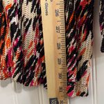 Maggie Barnes  Duster 2X Abstract Animal Print Cardigan Sweater Orange Black Plus Photo 2